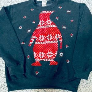 Tacky Christmas Sweater Holiday Penguin Sweatshirt Sz Small EUC